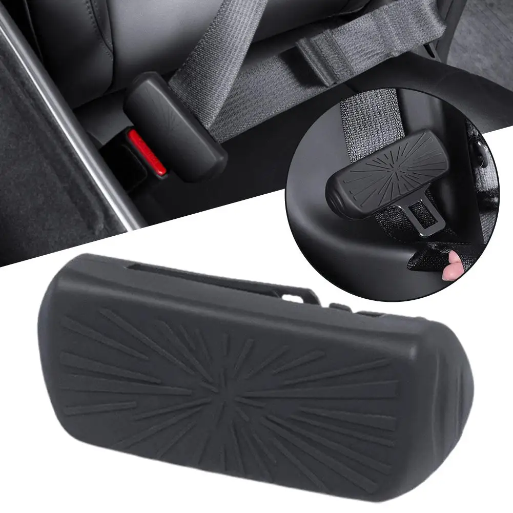 For Tesla Model 3 Highland Model Y Juniper Silicone Car Seat Belt Cover Safety Belt Protector Case Car Accessories