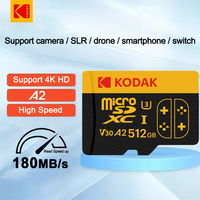 KODAK Micro TF SD Card A2 V30 4K Memory Card 128GB High Speed 180MB/s U3 512GB 256G SD/TF Card For Game/Switch/Camera/Laptop/mac