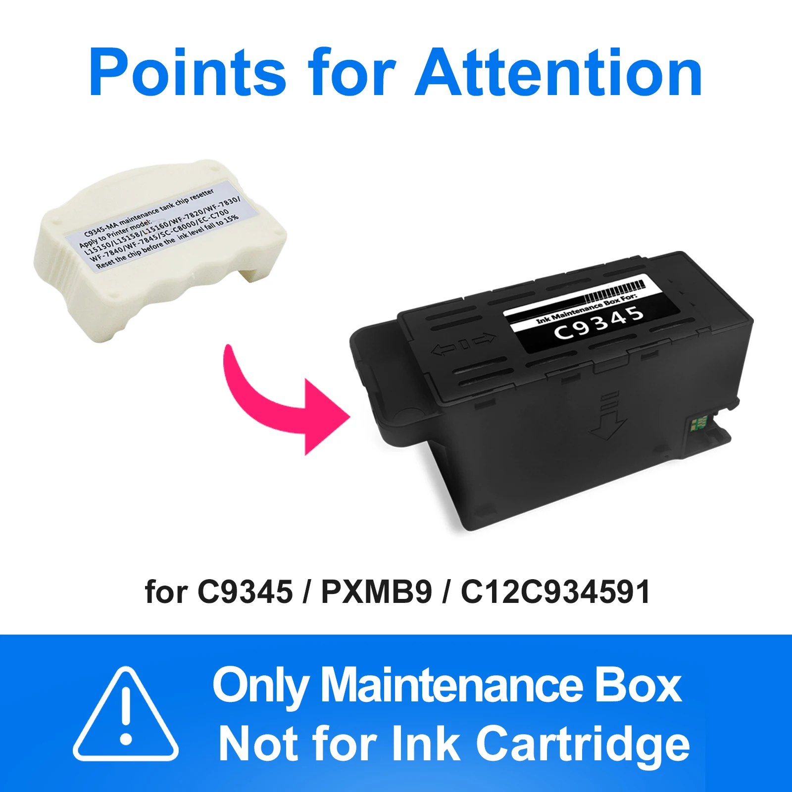 C9345 Maintenance Box Chip Resetter for Epson L11160 L15150 L15160 L6550 L6570 L8168 L8188 L8160 L8180 Pro L15180 L6580