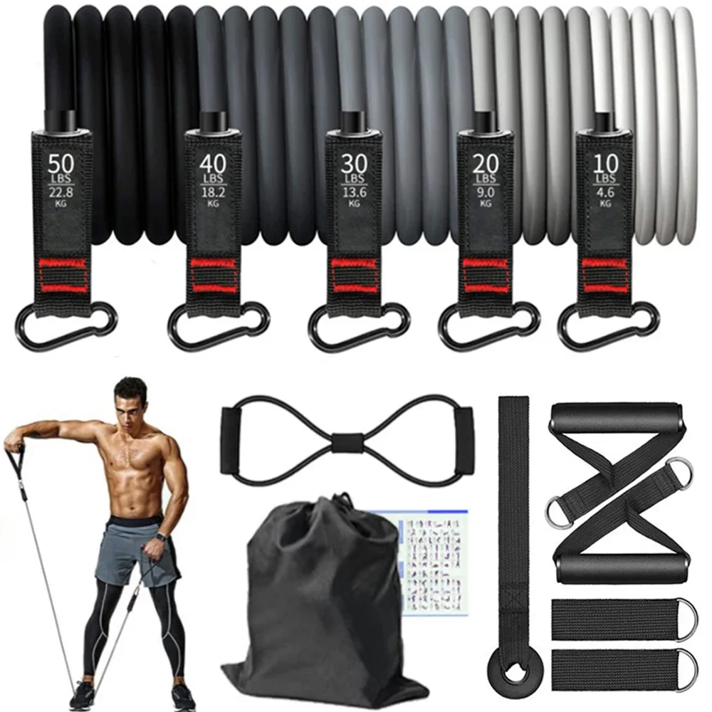 12pcs Fitness Resistance Bands Set Bodybuilding Elastic Bands for Exercise Workout Bands for MenWomen Home Gym Fitness Equipment