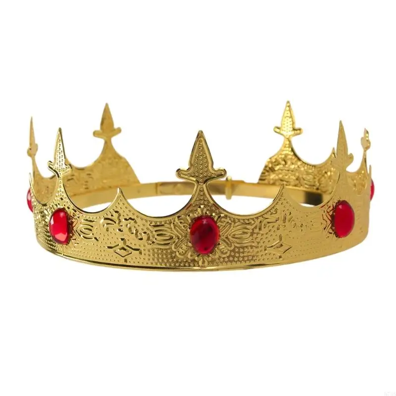 573B Durability Metal Crowns King Headpiece Stage Actor Crowns Unique Costume Crowns Suitable for Men Parties Event Accessories