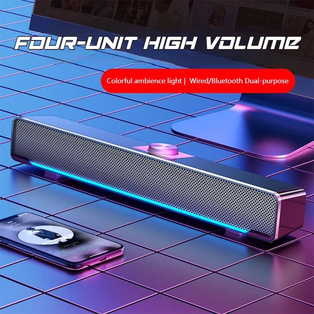 New desktop audio computer home dual speakers large volume heavy bass TF wireless speaker