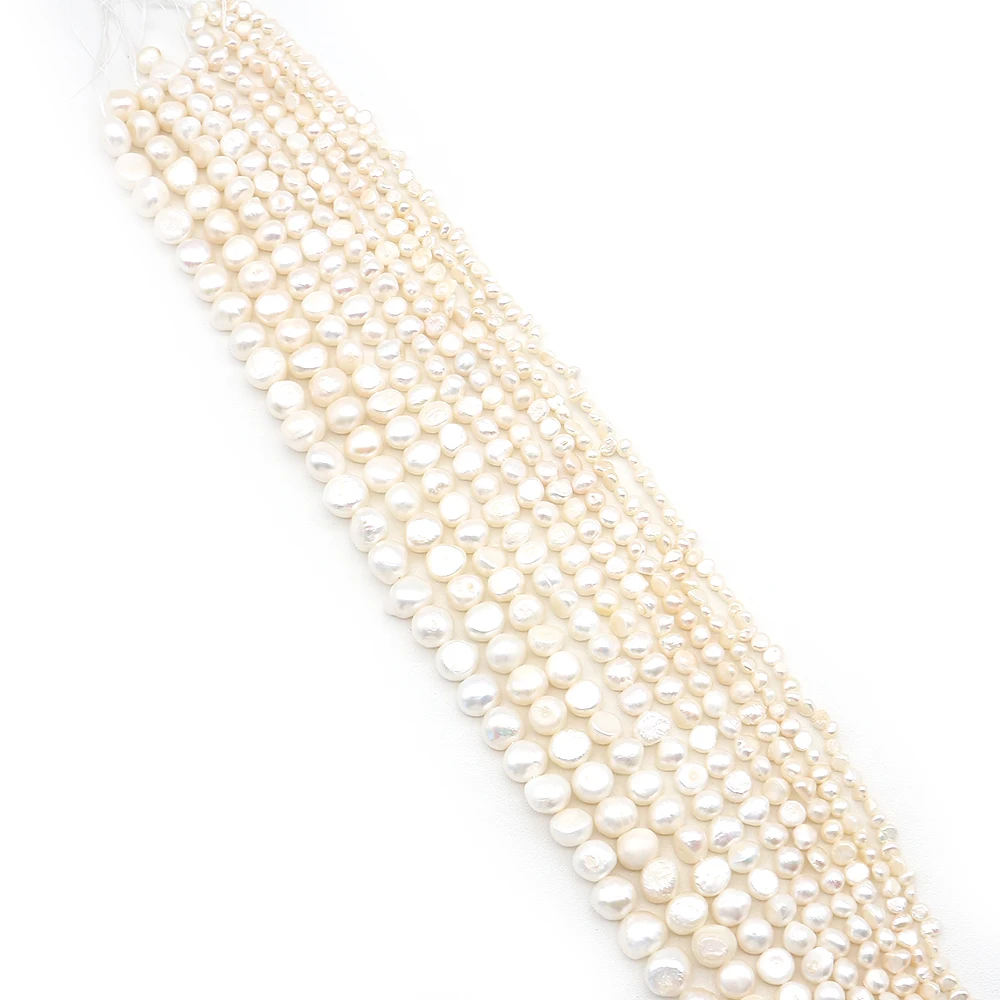 Irregular Natural Freshwater Pearl Bead 3-10mm White Double-sided Luster Pearl Horizontal Loose Bead DIY Necklace Bracelet Gift
