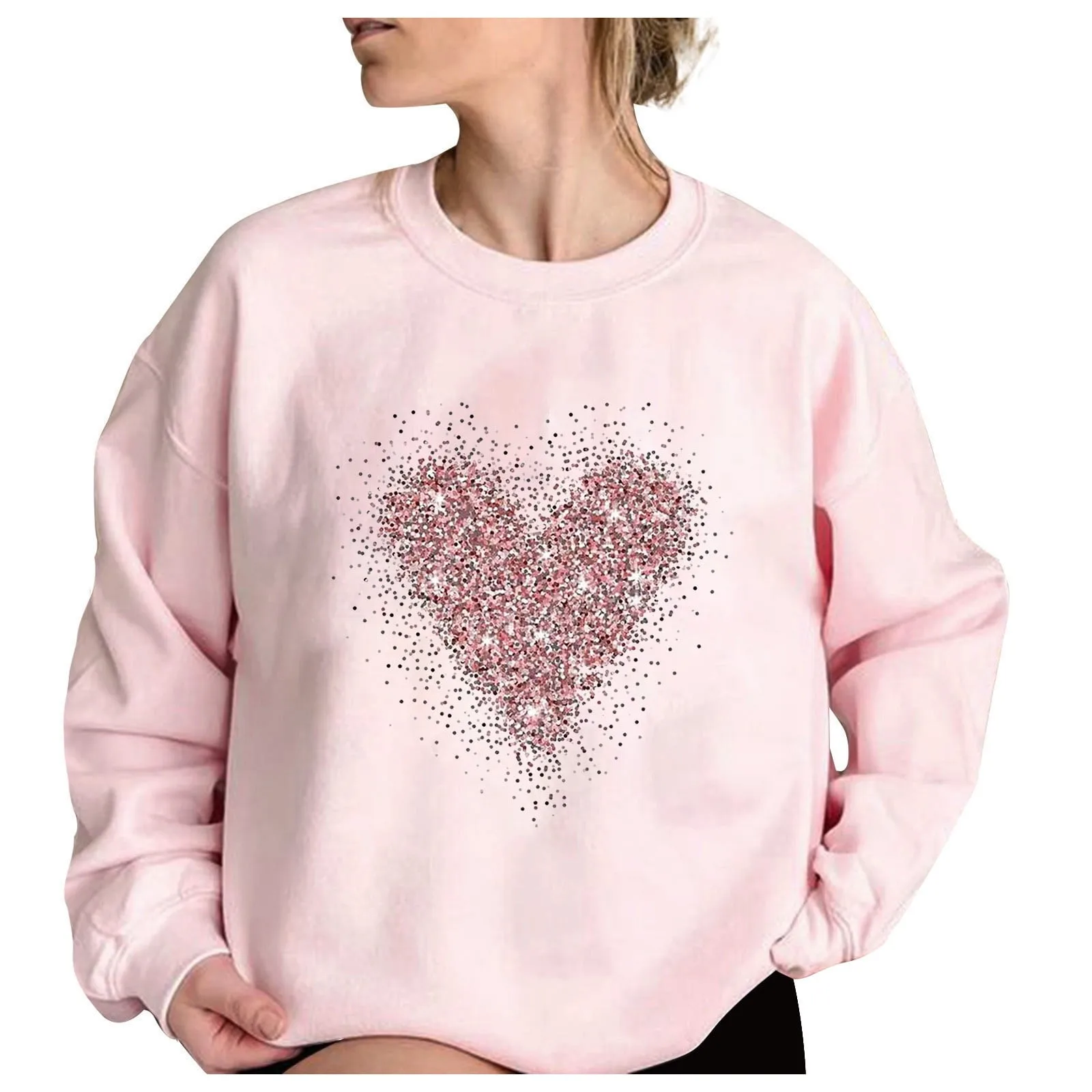 Lovely Simple Heart Drawing Printing Womens Hoodies Sweet Cute Fashion Loose Clothing Spring Cozy Comfortable Sweatshirts Female