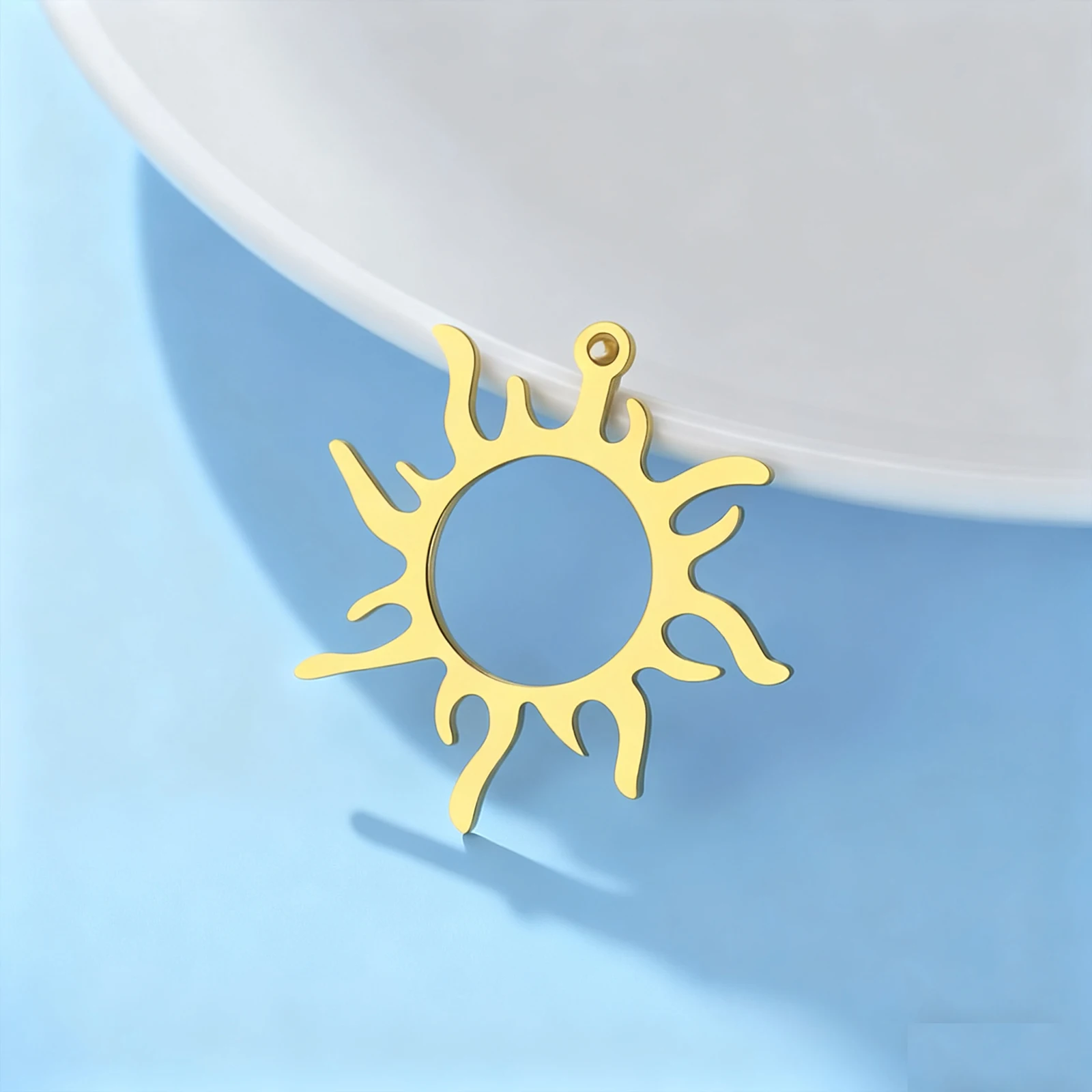 1pc Spiral Sun Pendant Stainless Steel Gold Color DIY Charms For Necklace Earring Jewelry Making Vintage Accessory Wholesale