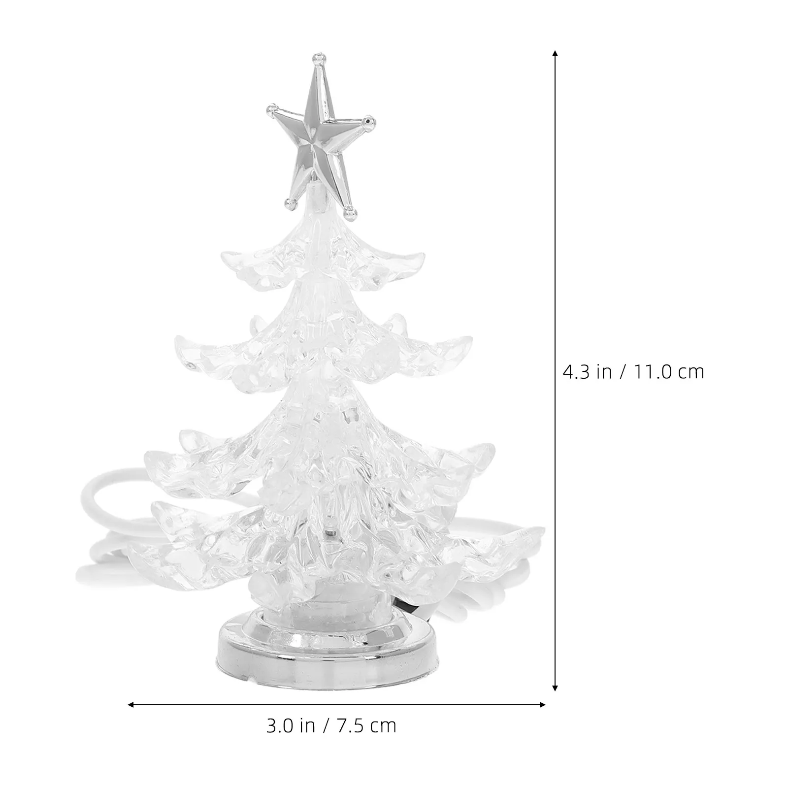 LED Christmas Tree Night Light with Rgb Glow USB Powered Transparent Acrylic Design for Living Room Bedroom Office