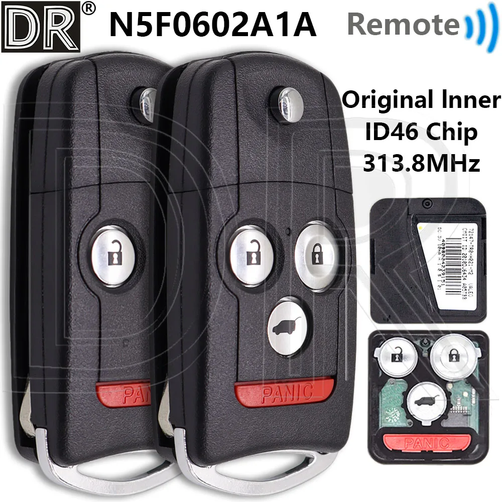 

Great 313.8MHz ID46 PCF7936 N5F0602A1A Original Inner Car Remote Control Flip Key For Honda Acura RDX MDX 2007-2012