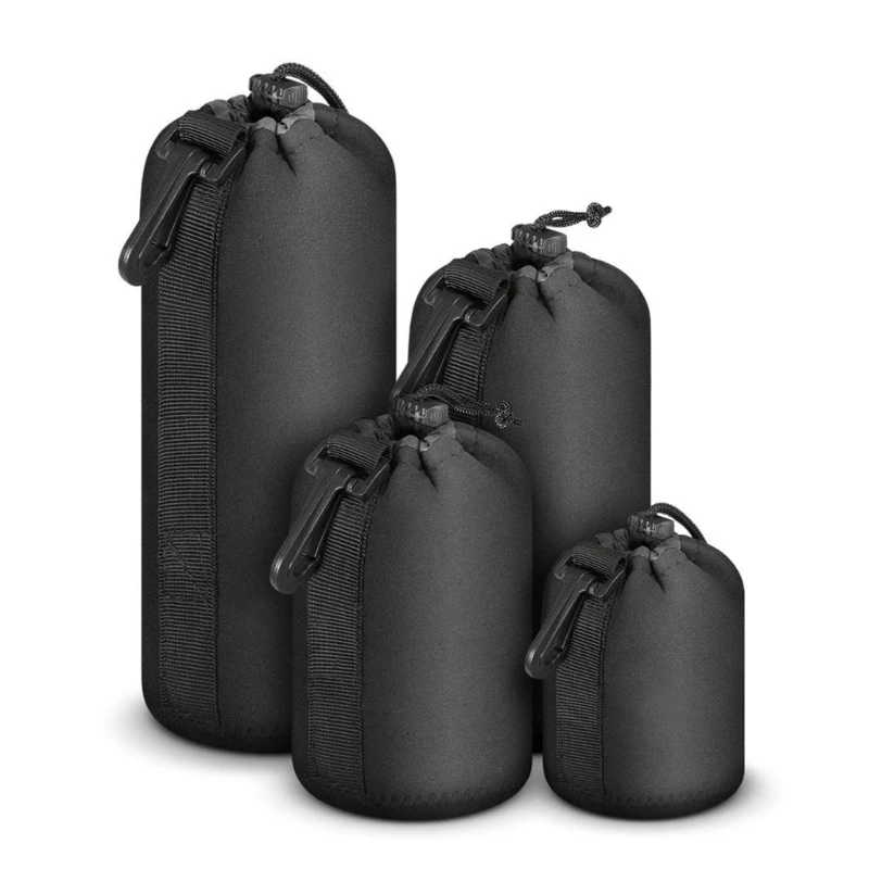 

4Pcs Waterproof Camera Bag with Drawstring Camera Storage Bag Lens Case Portable Shoulder Bag for Photographers