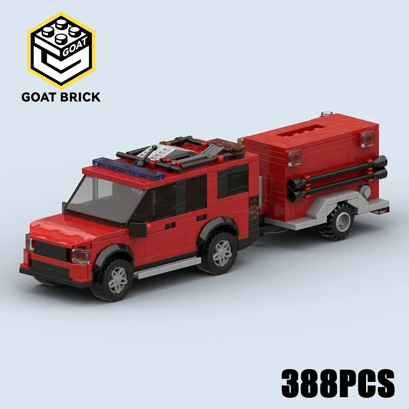 

Moc Building Blocks Fire Off-road Vehicle with Trailer Technology Modular Bricks Model Gifts Christmas Toys DIY Sets Assembly！