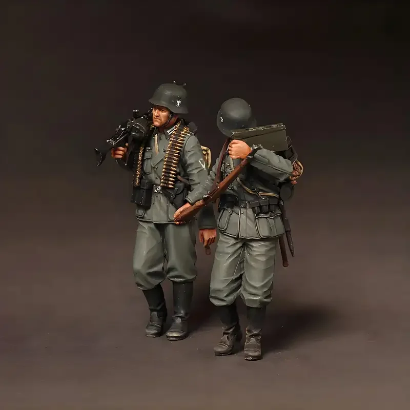 1/35 hars soldaat figuur model kit - WWII, GK, 2 actiefiguren, ongemonteerd en ongeverfd, anime model cadeau