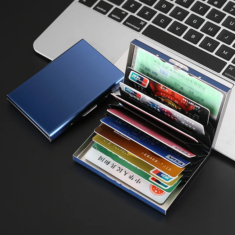 Alumínio Antimagnetic Card Holder para Homens e Mulheres, Cartão De Crédito De Metal, Organizador De Cartão De Visita, Carteira De Bolsa, Moda