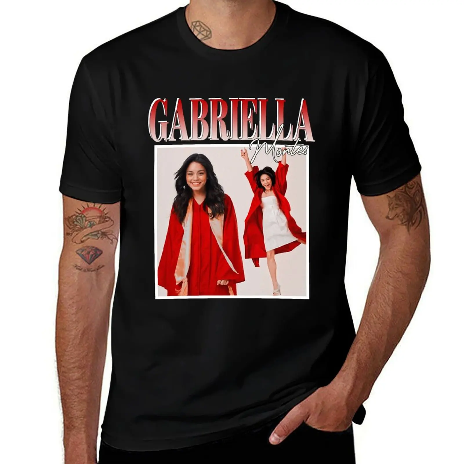 

Day Gift for Gabriella montez T-Shirt Basic Solid Color Short Sleeve Cotton Top