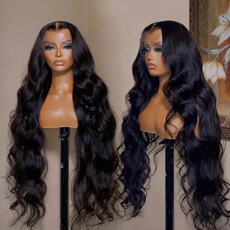 36Inch Body Wave Lace Front Wigs Human Hair Long Wavy Raw Indian Glueless Preplucked Wigs On Sale Cheap 13x4 HD Lace Frontal Wig