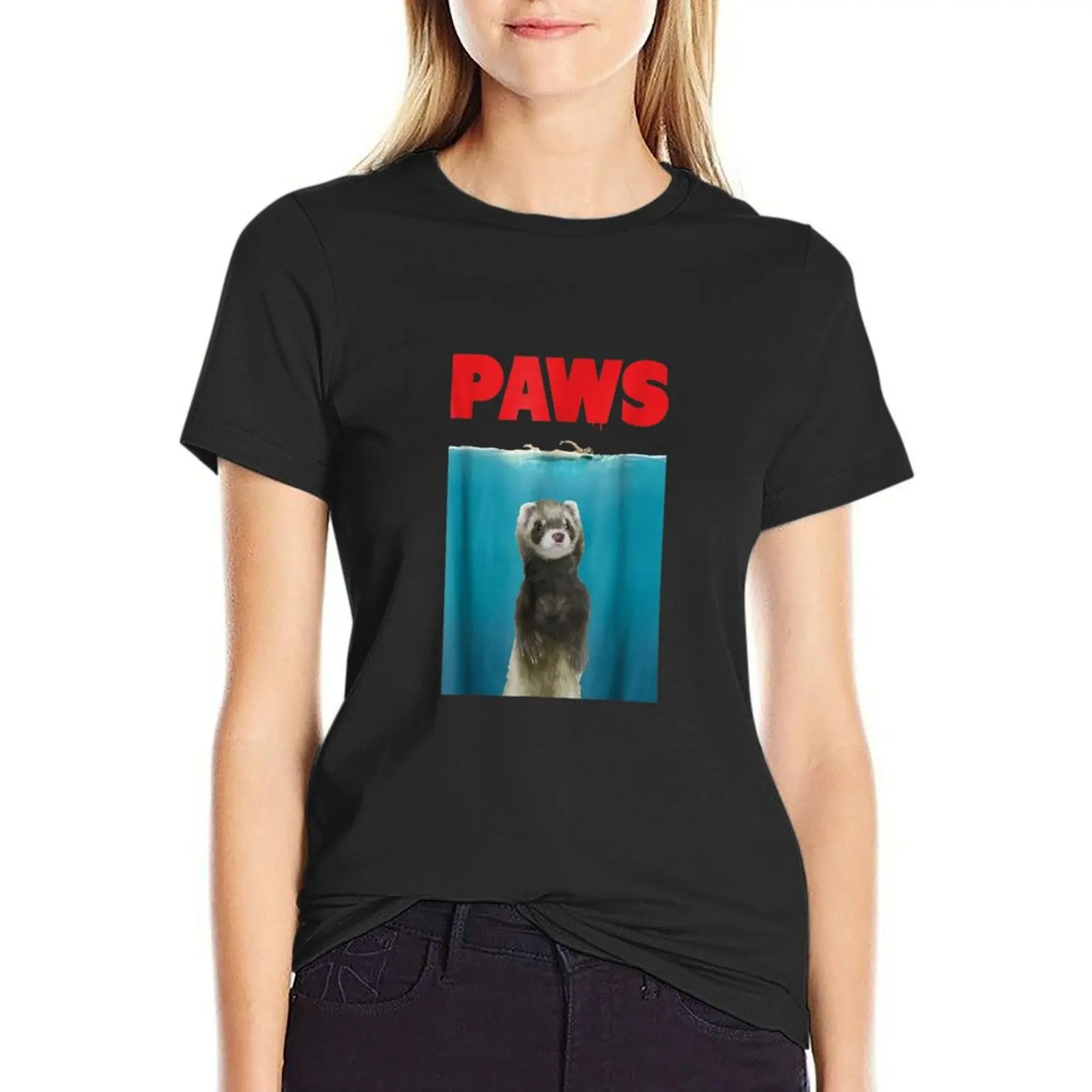 

Paws Ferret T-shirt cute tops aesthetic clothes anime clothes tight shirts for Women