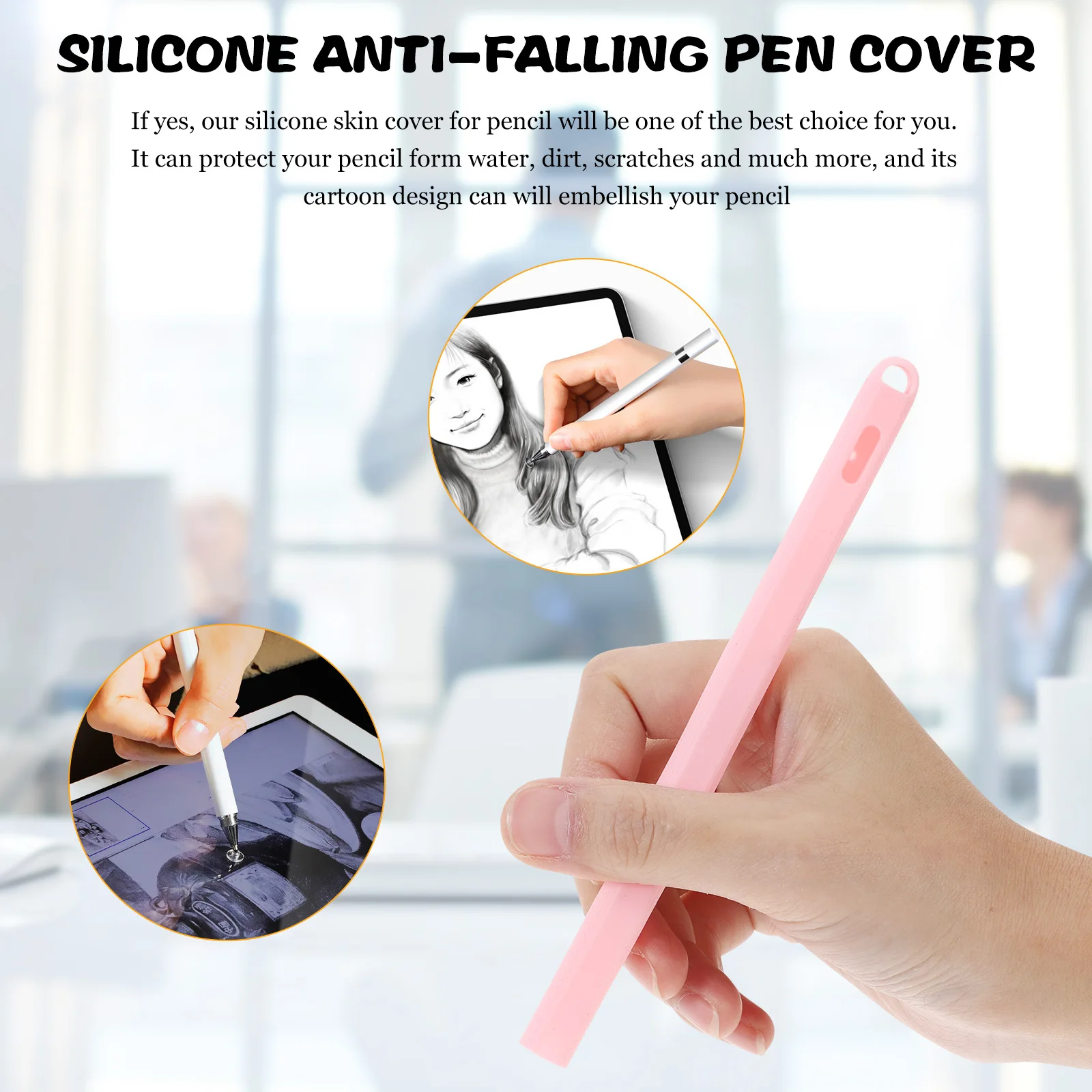 

Silicone Protective Case for Pencil 2 Pink Cat Design Slim Lightweight Cover Anti-Scratch Shockproof with Lid to Protect