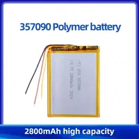 357090 High Quality 2800mah 3.7v Rechargeable Lithium Polymer Battery Li-po Battery  with Three Wire