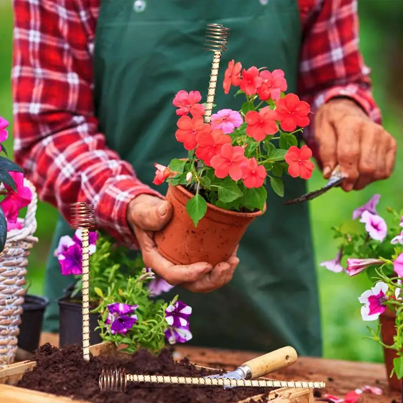 Estacas de suporte de planta com varas, eletrocultura, suporte em vasos, tomate, peônia, lírio, rosa e outras plantas, 6 pcs