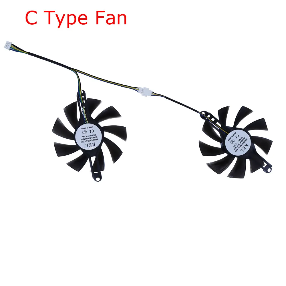 Video Card Fan GPU Cooler For 51RISC rtx2060 6G,For SOYO ABIT JIESHUO MLLSE rtx 3070 TiM 8G 3060M 3070M,2Pcs/Set,FL8015 12VB view 4