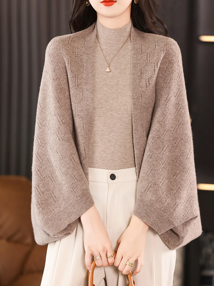 

100 Pure Wool Scarf Women's Outerwear Loose Knitted Sweater Autumn Winter New Style Korean Version Warm Long Rectangle ...
