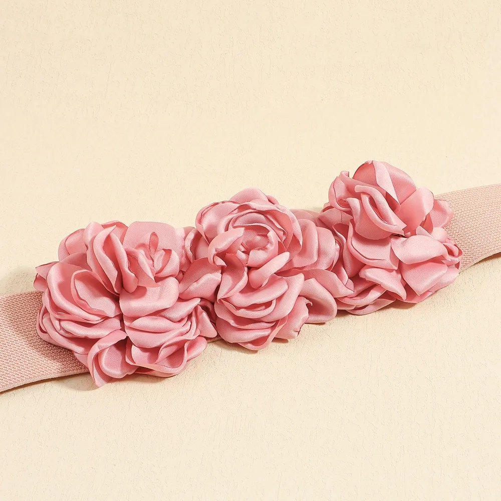 الرجعية الرجعية روز تمتد حزام واسعة اليدوية زهرة تصميم مشد حزام تنفس الخصر ختم الحزام