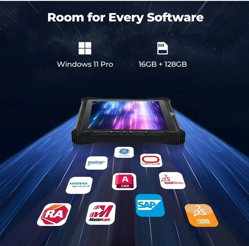 متجر Genzo 10 سنوات قديم مطور 8 بوصة JASPER LAKE N5100 كمبيوتر لوحي صناعي ويندوز 10 نوافذ تابلت متينة