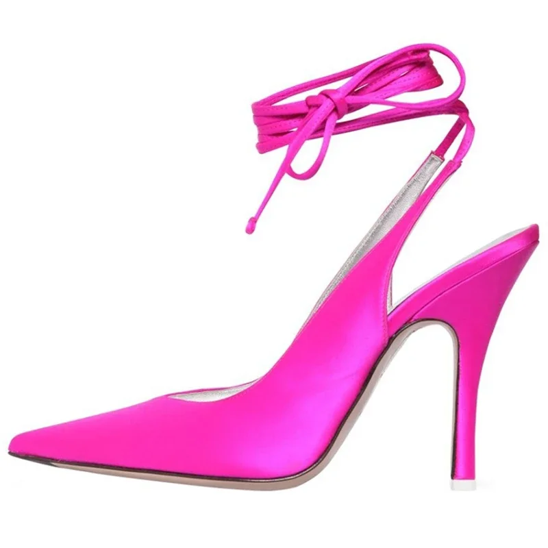 

2026European and American ladies spring new pointed high heels strappy women's evening dress party shoes
