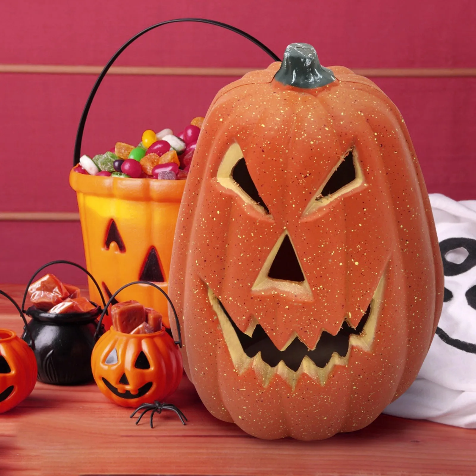 Desk Ornament Yard Decoration Led Glowing Pumpkin Light Mini Figurine Jack Halloween Pumpkin O Lantern Sparkly Lamp Outdoor 2026