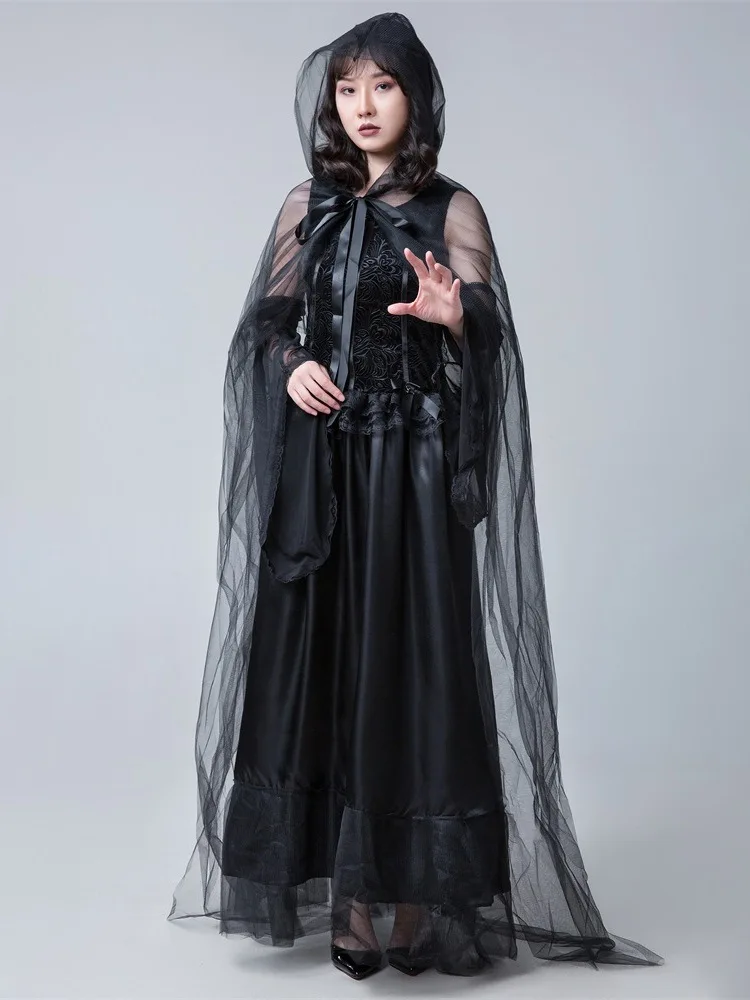 

Длинное платье на Хэллоуин в стиле призрака, невесты или ведьмы, женский элегантный традиционный китайский костюм, пошив на заказ, бесплатная доставка