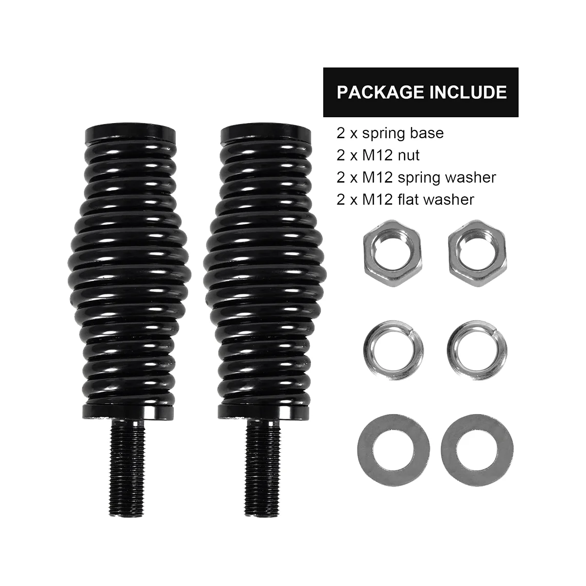 2PCS M12 Heavy-Duty Antenna Spring Mount 1/2 Inch Spring Mount CB Antenna Spring Mount for Trucks Car RZR UTV Can Am