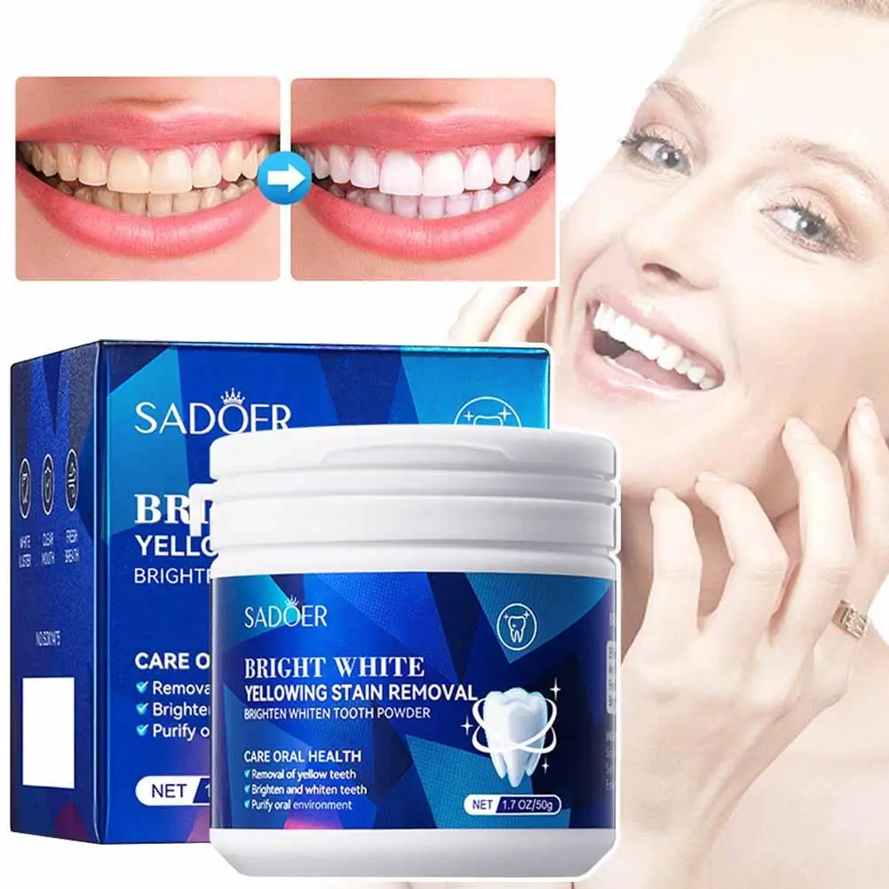 Teeth Whitening Powder Bleaching Yellow Teeth Remove Stain Plaque Improve Oral Smell Baking Soda Dental Color Correcting Powder