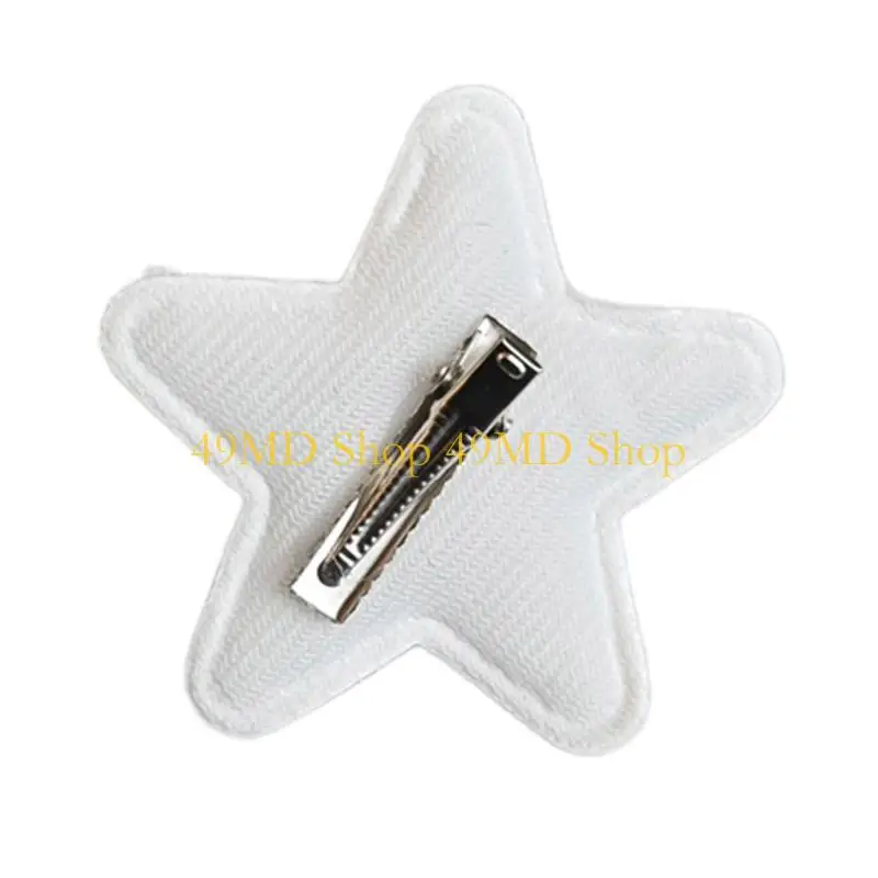 

49MD 1pc/1pair Plush Star Hairpins with Resin Puppy&Bone Decor Girls Harajuku Hair Clip Carnival Ponytail Hair Clip