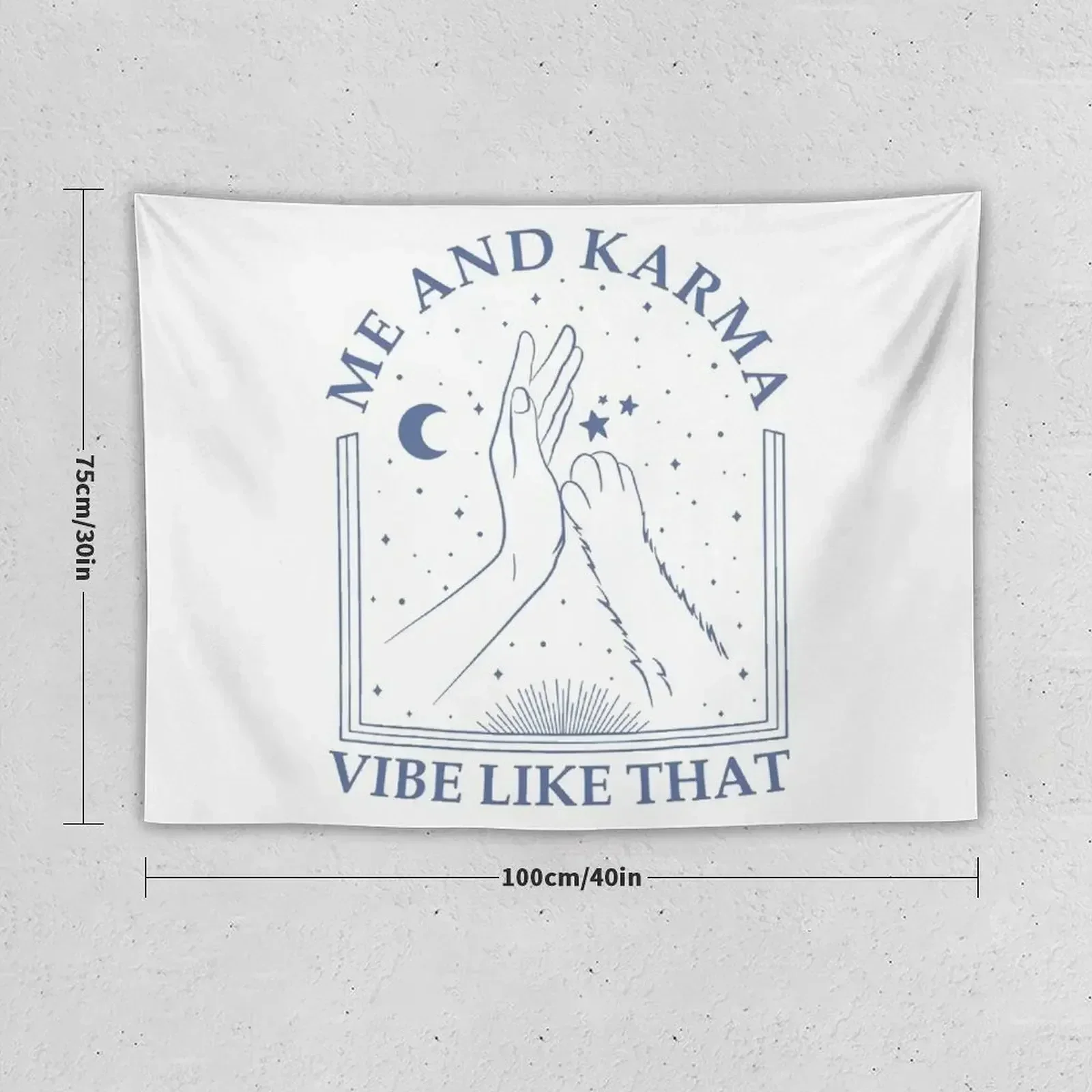 Me And Karma Vibe Like That Karma Handshake Cat Tapestry House Decorations Wallpaper Bedroom Tapestry