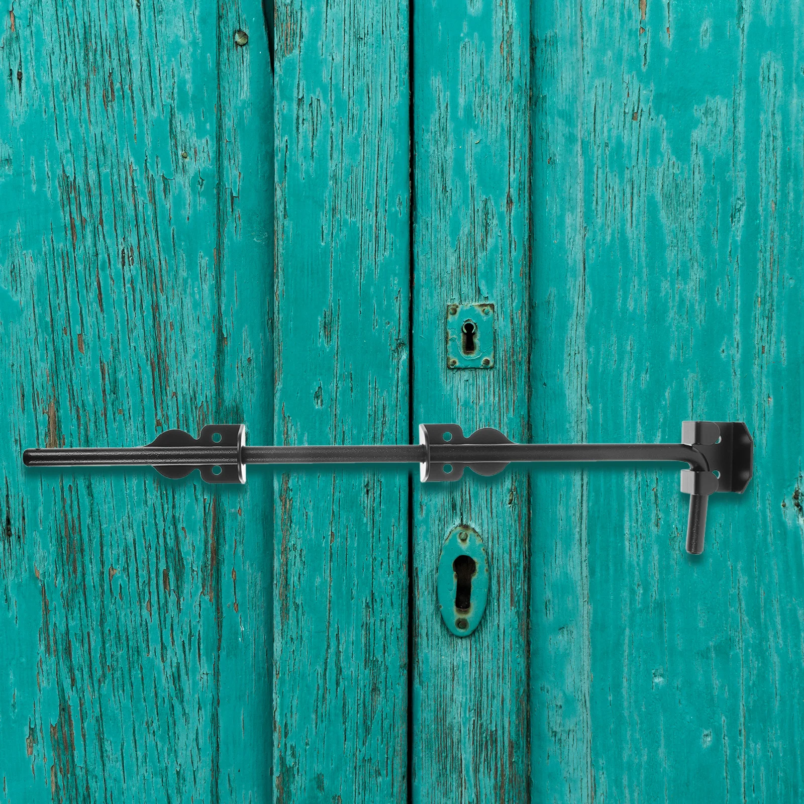 

Black 18 Inch Wood Door Latch Cane Bolt Gate Hardware Fence Locks Sturdy Durable Anti Rust Easy Install Shed Garage Metal