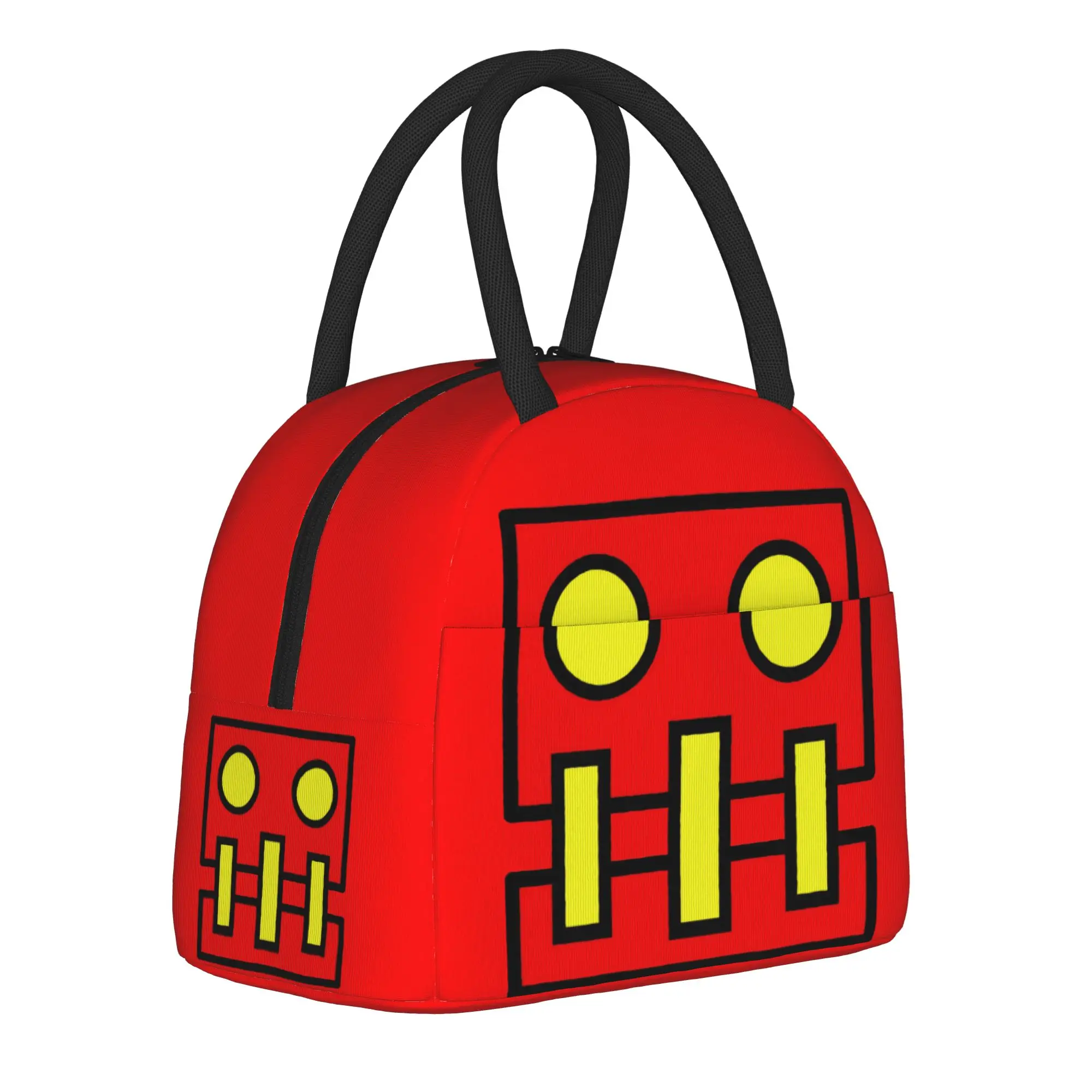 Geometry Cube game Insulated Lunch Bag for Men Women  Food Container Reusable Thermal Cooler Lunch Boxes For School Office