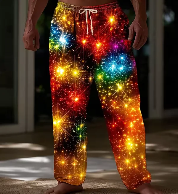 Neue lustige Unisex-Hose mit ausgeschnittenem Gesäß und Weihnachtslicht-Print, originelle Hose für Weihnachtsfeiern, Feiertage und Freizeitkleidung – Detail 11