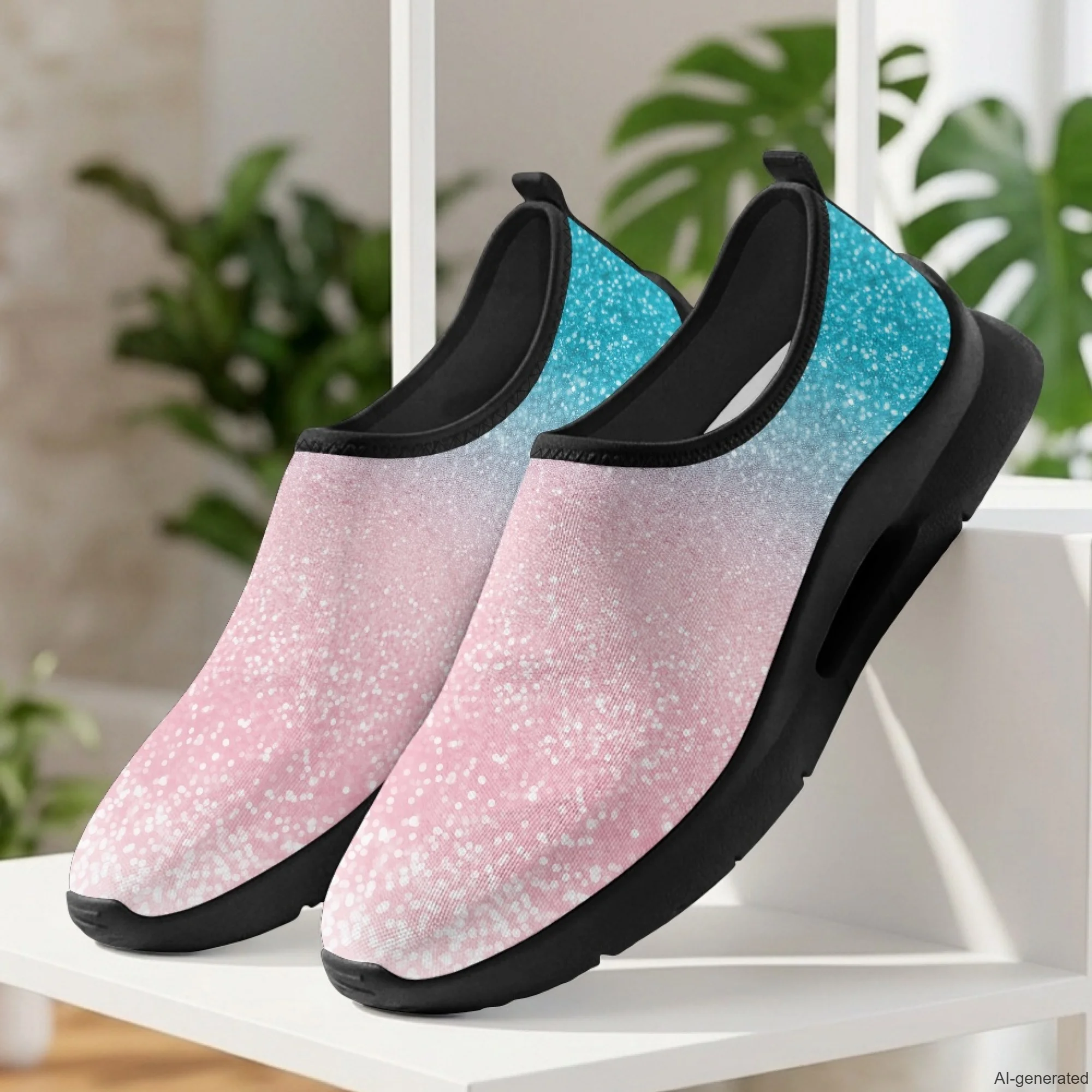 XIXIRIMIDO Mens Casual Shoes Slip On Walking Sneakers Women Gym Workout Shoes Sequin Print Breathable Mesh Shoes 35-48
