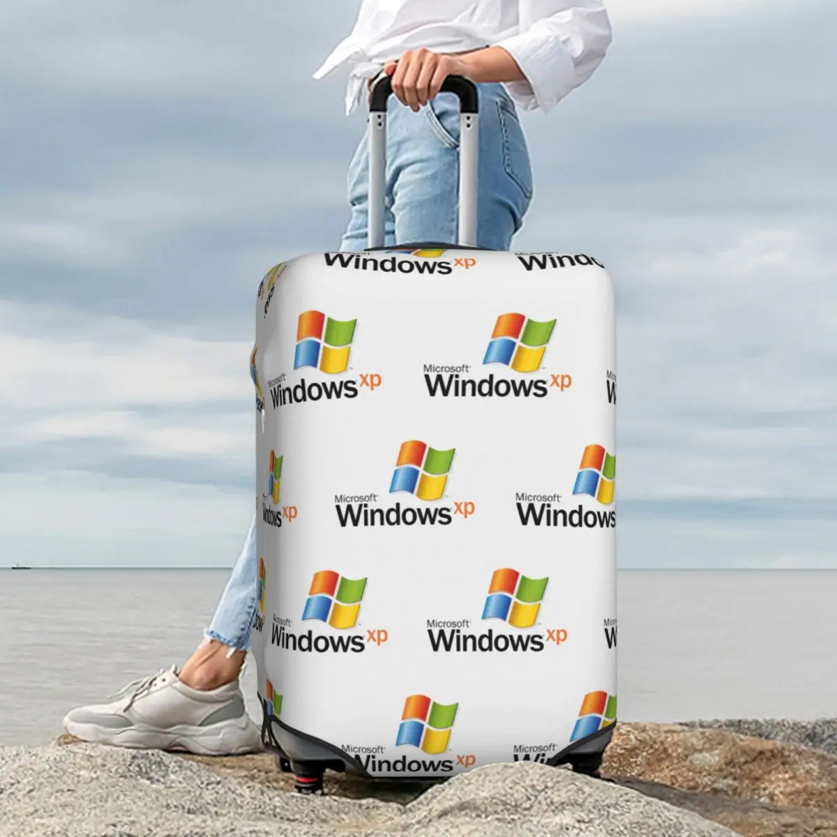 Windows Xp 2 Capa de proteção para mala Capa protetora elástica para bagagem de viagem para 18-32 polegadas