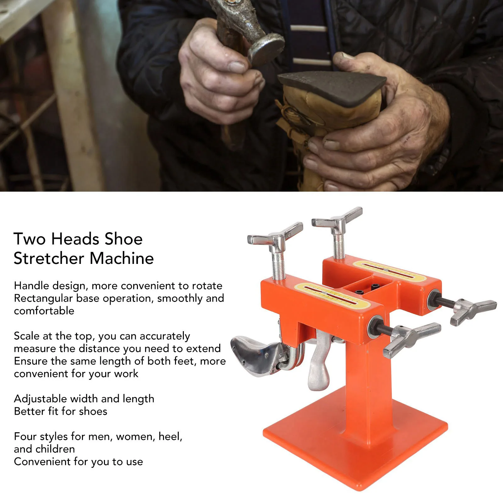 Two Heads Shoe Stretcher Machine With Scale Adjustable Width Length Aluminum Shoes Expansion Machine