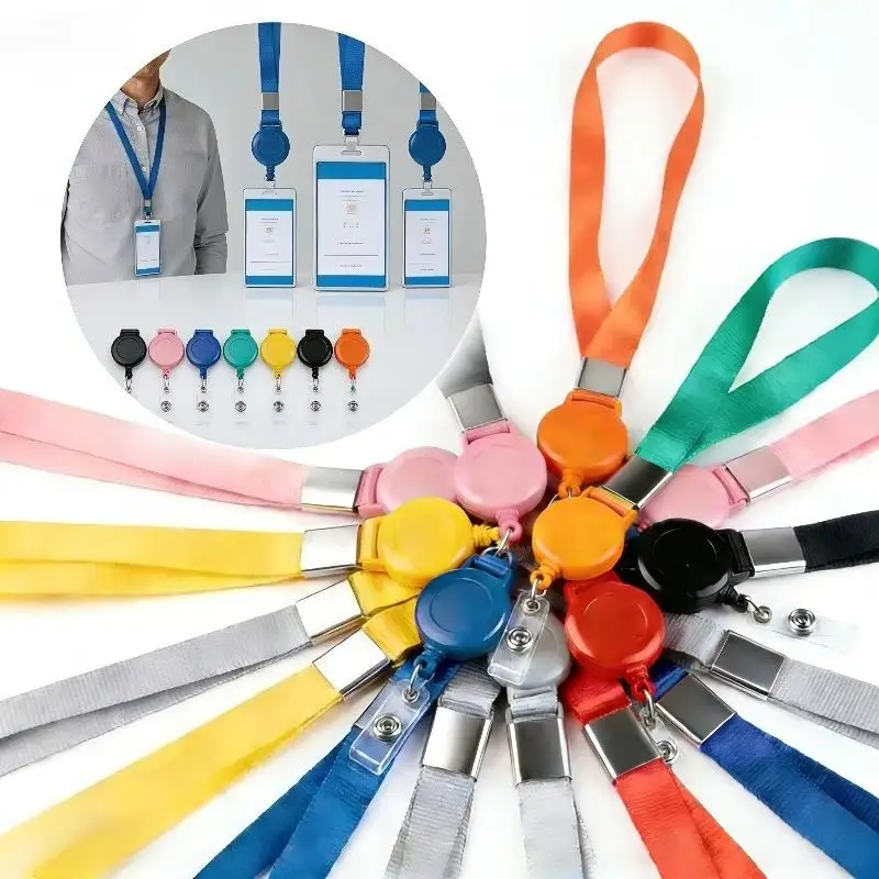 

Держатель для пропуска/рабочей карты с выдвижным креплением для бейджа, шейный ремешок для сотрудников, легко вынимаемый шнурок для удостоверения личности