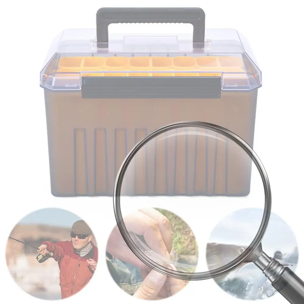 

Кейс для рыболовных снастей на 24 отделения для приманок (минноу, кальмаров, джигов), жесткий контейнер для хранения морских приманок, рыболовные аксессуары