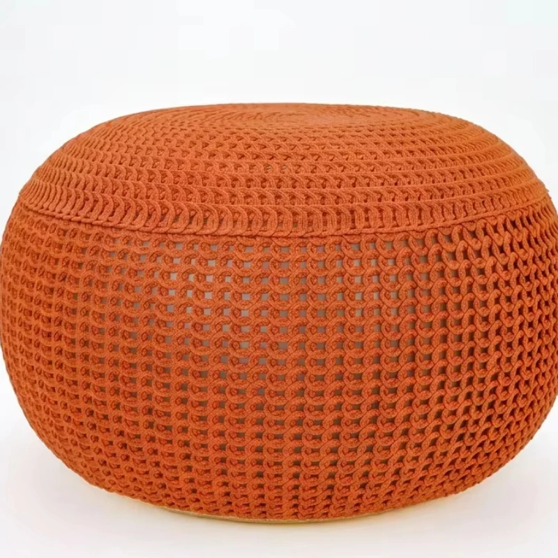 Knitted polyester modern style foldable cushion stool, detachable cover, adjustable, soft, multifunctional, stackable