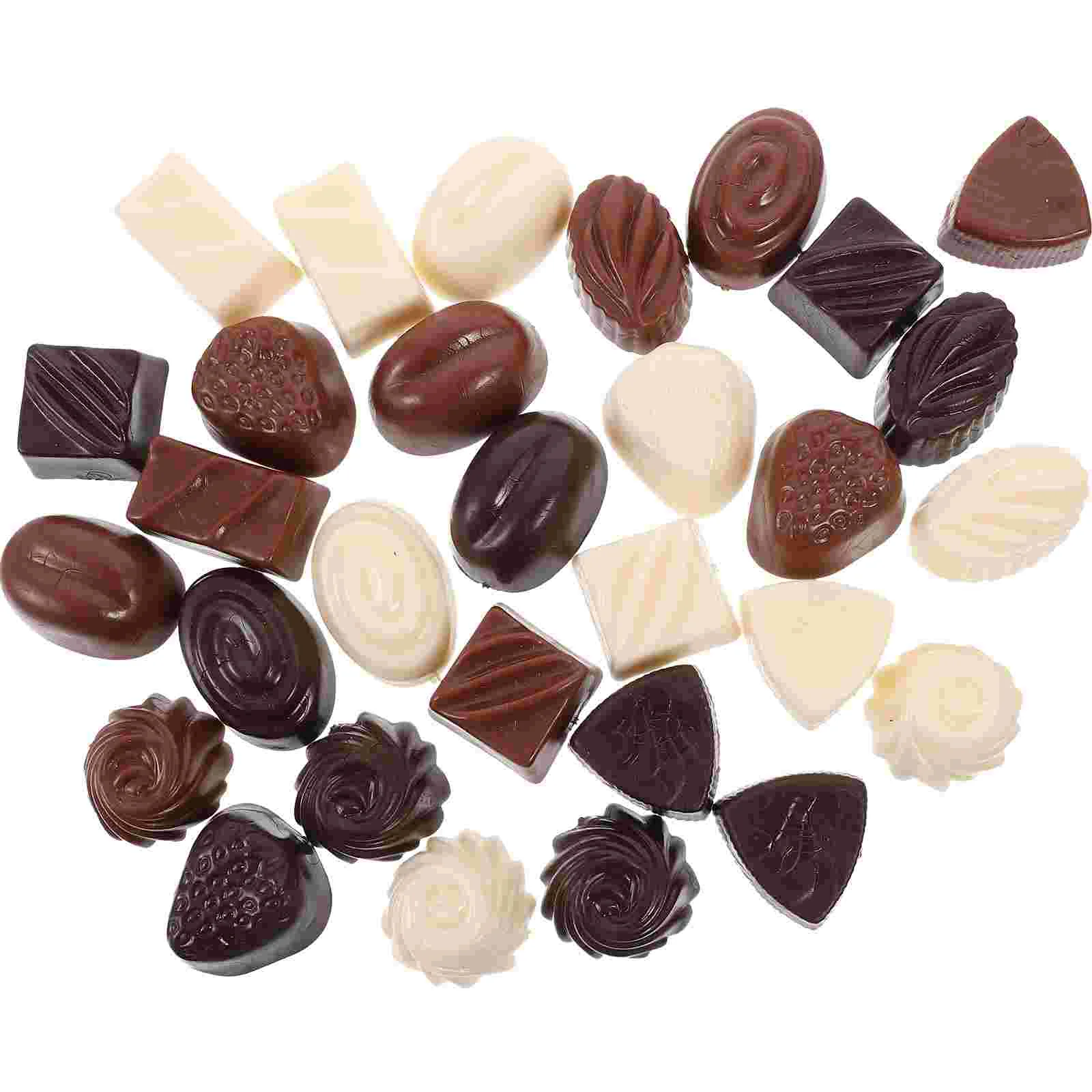 30 Pcs Simulated Chocolate Ornaments Dollhouse Scene Shooting Photo Display Props 30pcs Bar Maker Small Fake Pvc Model