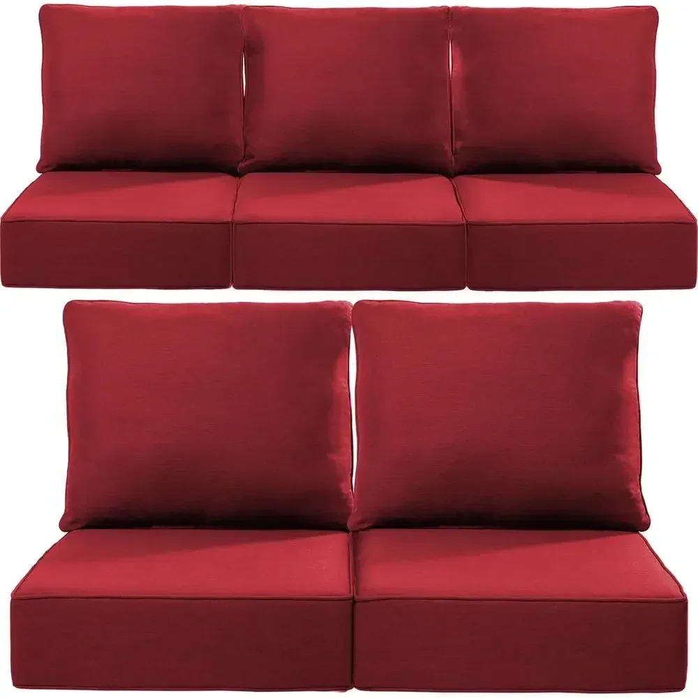 6-Inch Outdoor Cushions in 22x24/22x25 Sizes or 5-Piece Patio Furniture Set - Water-Resistant Pillows, Dining, Rocking, Swivel C