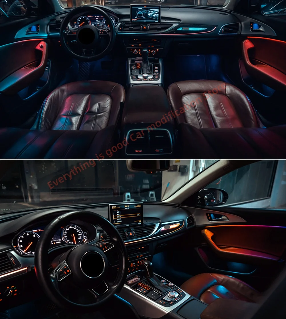 LED Atmosphere Lamp For Audi A6 C7 2012-2018 Car interior lighting upgrade car accessories backrest light 64 color Ambient Light
