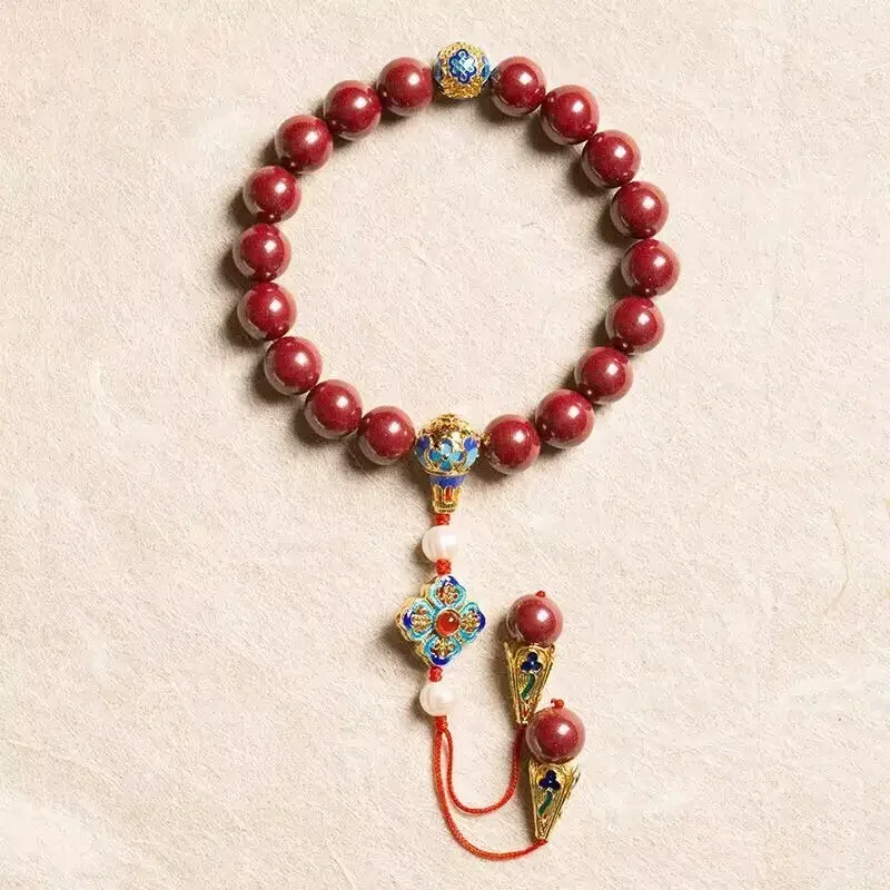 Cinnabar Purple Gold Sand Holding 36p Rosary Beads Yan Xi Raiders Same Forbidden City Press Breast Fu Cha 18 Zi Handstring Beads