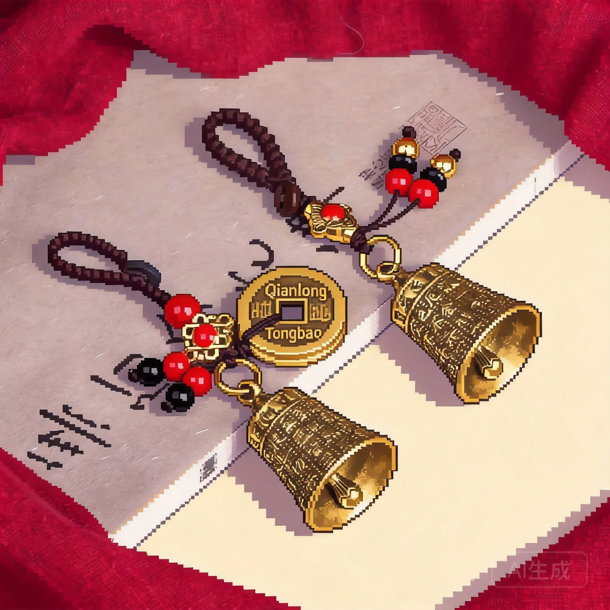 2026 Chinese Style Brass Heart Sutra Bell Keychain Pendant Good Luck Amulet For Car Key Bag Hanging Decor With Hollow Gourd Drag
