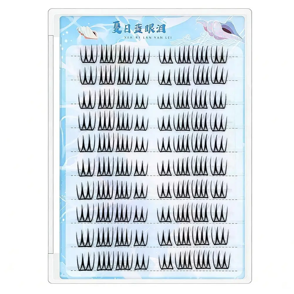 10 Rows Korean Idol Style False Eyelashes U-Shape Wispy Fairy Lashes Natural Enlarge Eyes Self-Adhesive Eyelash Extension