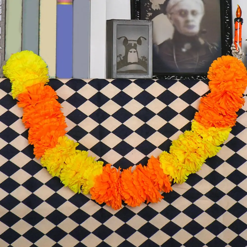 

Diwali Marigold Garland Garland Decoration for Home Artificial Marigold Garland Long Strands for Home Wedding Party Decorations