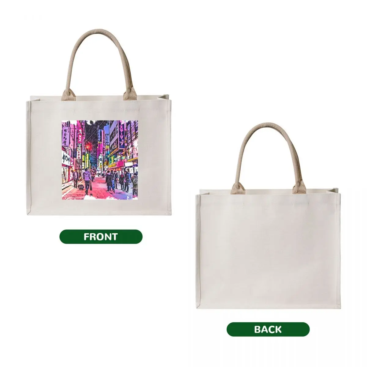 Tokyo Nights Tote Bag shopping bag logo shopper bags Canvas