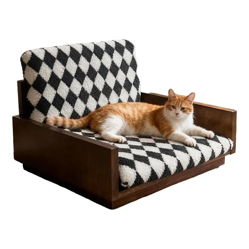 New French medieval solid wood pet furniture, cat bed, kennel rest, recliner, small dog durable special sofa
